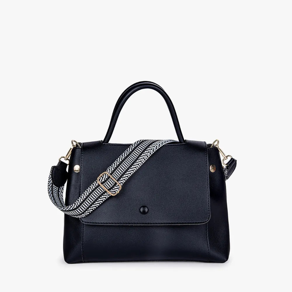 Sac bandoulière en simili cuir à sangle en toile