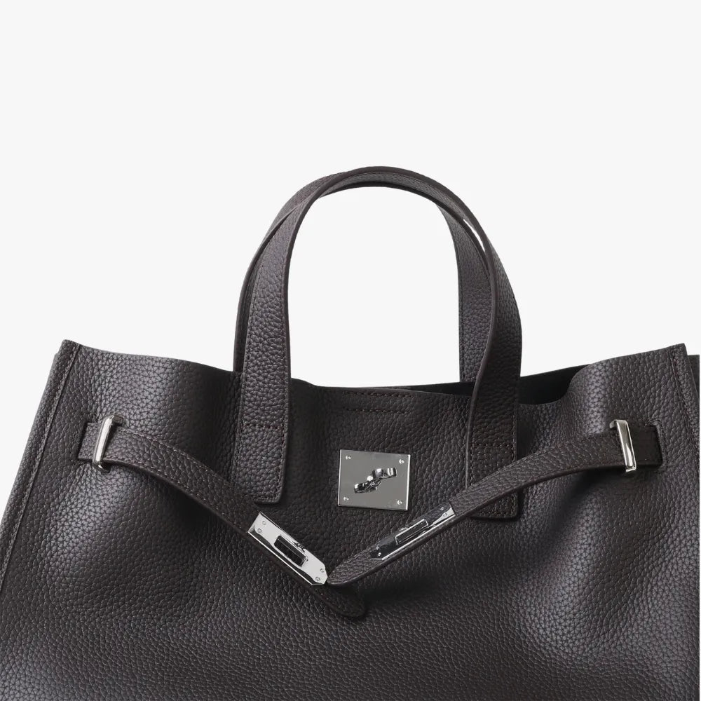 Sac cabas en cuir grainé pour ordinateur 15 pouces