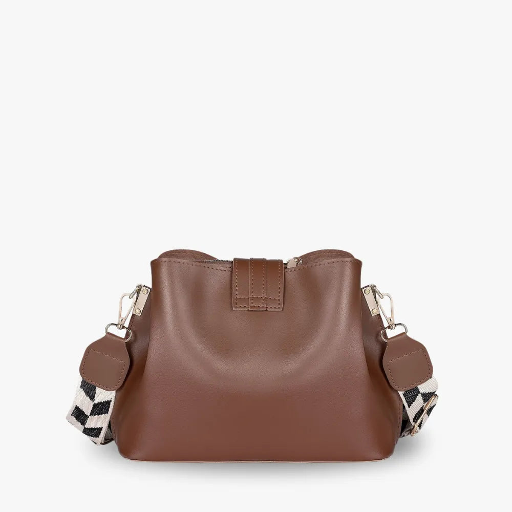 Sac bandoulière en simili cuir à fermoir métallique