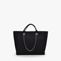 Sac cabas vintage en toile à bandoulière chaîne