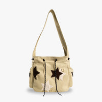 Sac hobo en toile à patchs étoiles