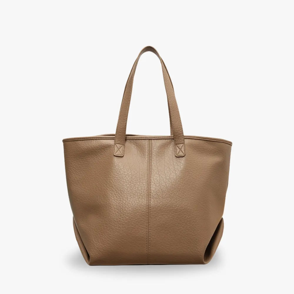Sac cabas zippé en simili cuir