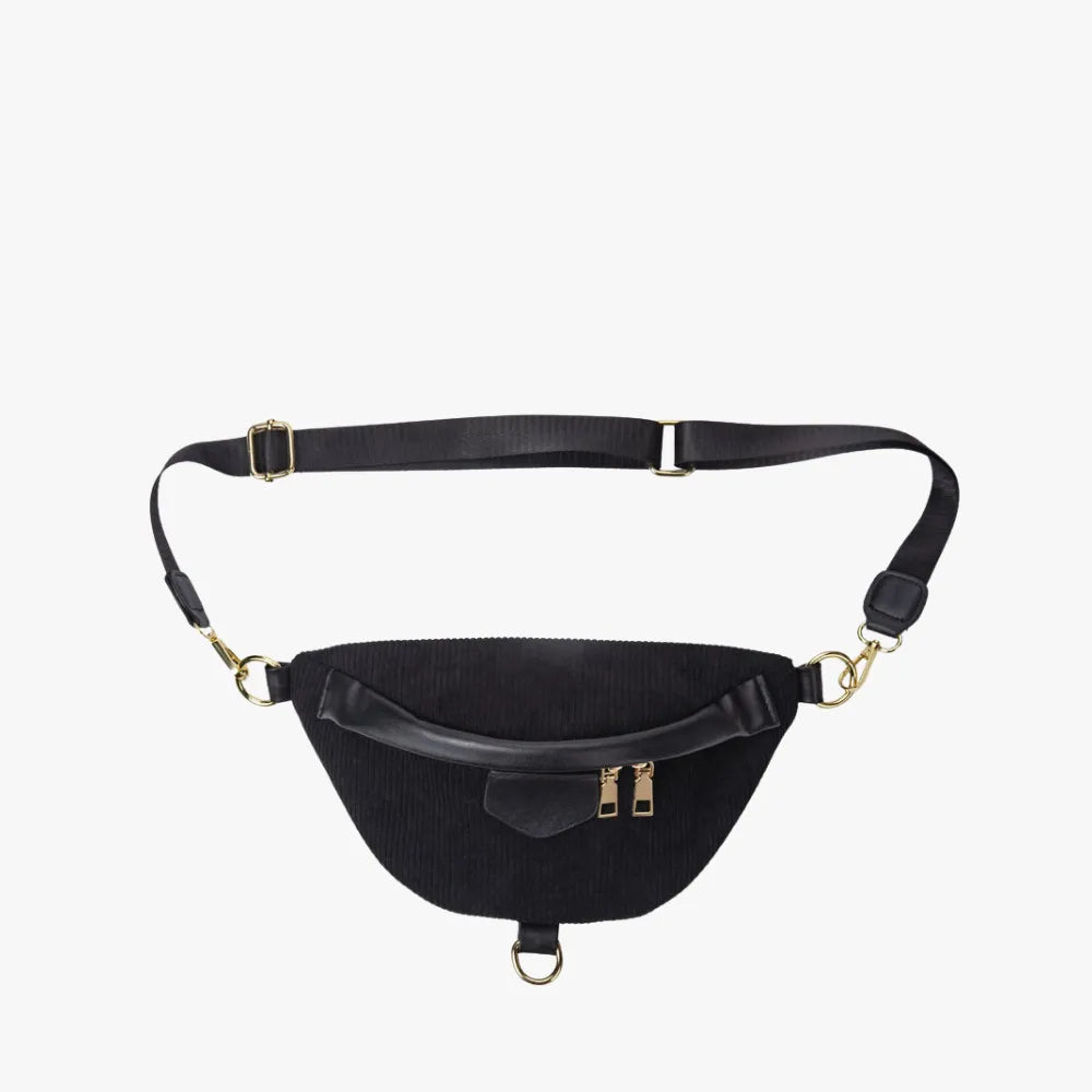 Sac banane en velours côtelé à bandoulière amovible