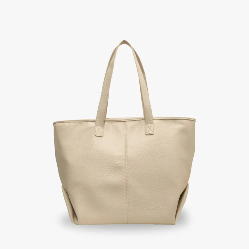 Sac cabas zippé en simili cuir