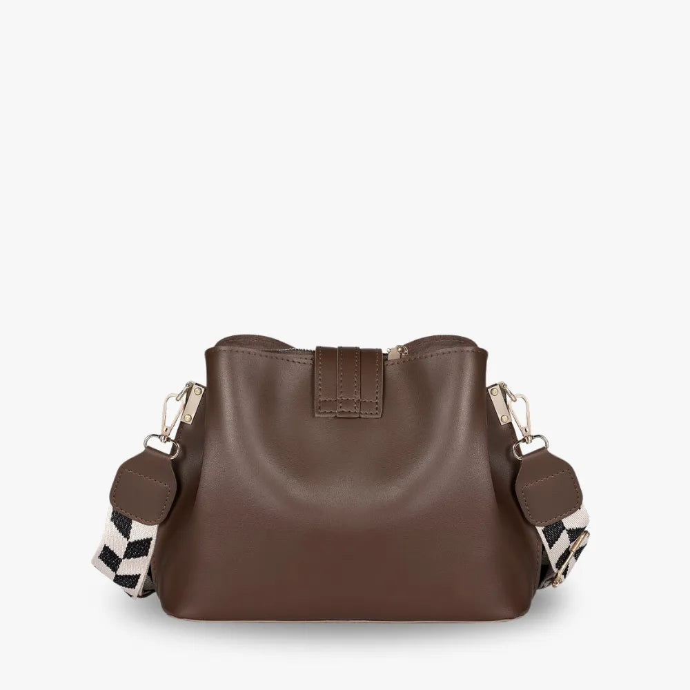Sac bandoulière en simili cuir à fermoir métallique