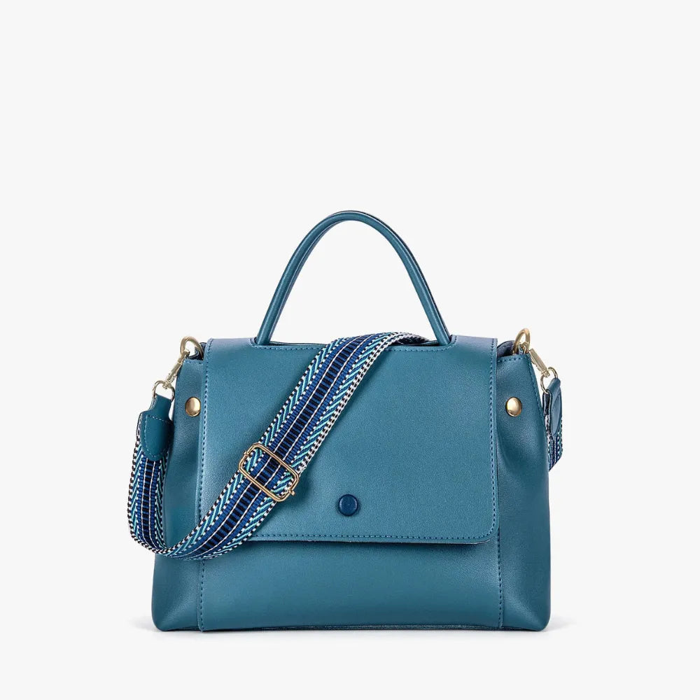 Sac bandoulière en simili cuir à sangle en toile