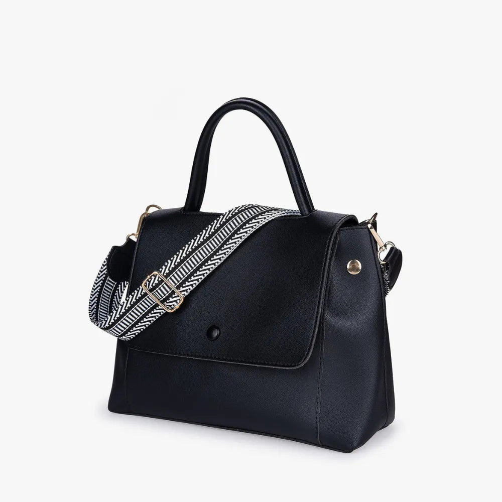 Sac bandoulière en simili cuir à sangle en toile