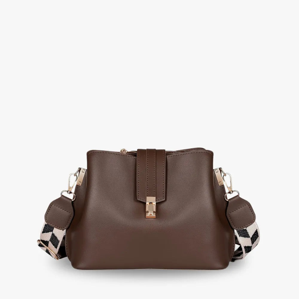 Sac bandoulière en simili cuir à fermoir métallique