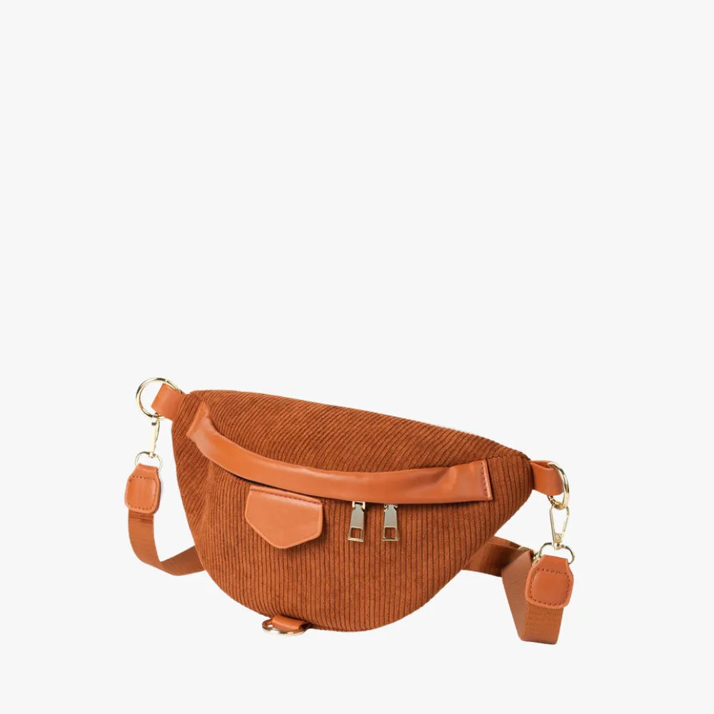 Sac banane en velours côtelé à bandoulière amovible