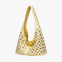Sac hobo en simili cuir à rivets métalliques