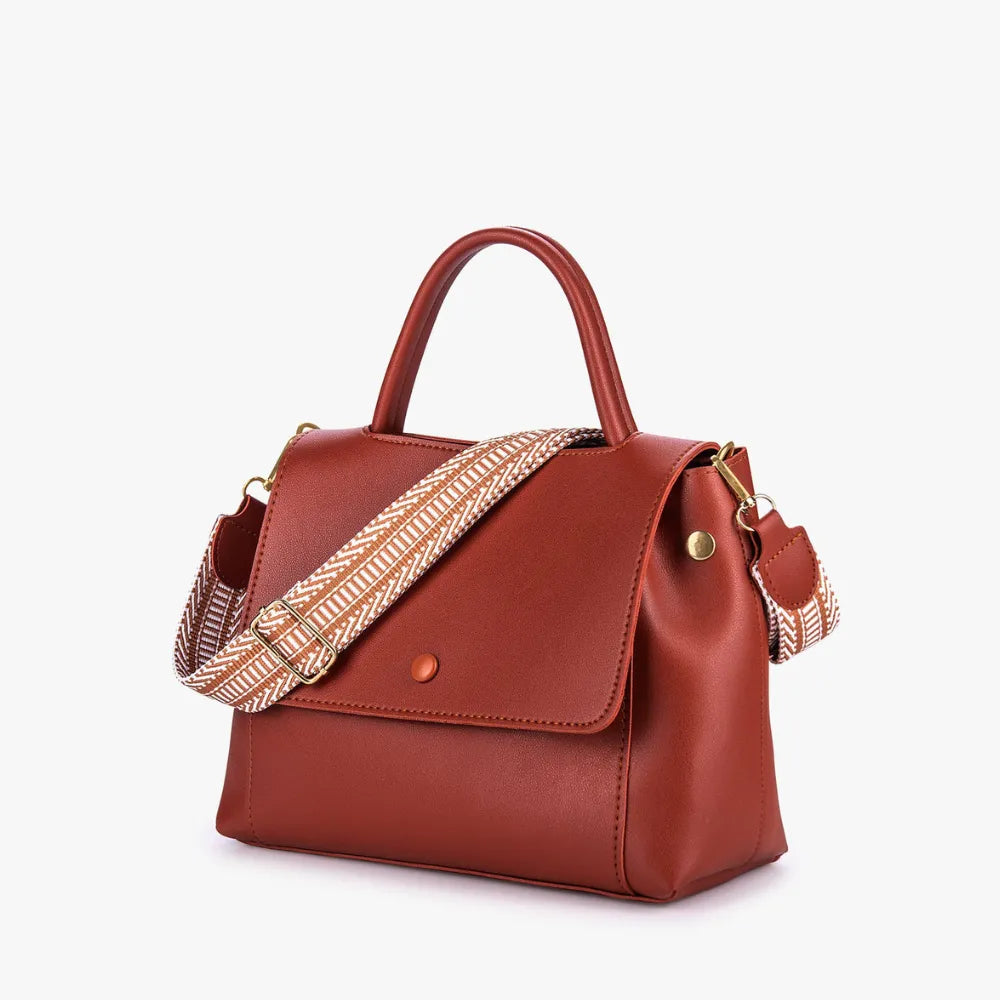 Sac bandoulière en simili cuir à sangle en toile
