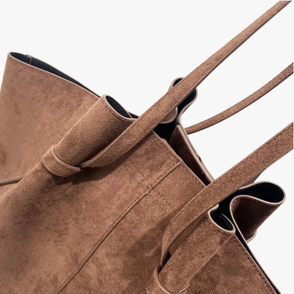 Grand sac cabas en suédine pour ordinateur