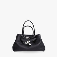 Sac à main en cuir véritable grainé à bandoulière