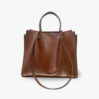Sac cabas en cuir véritable à trois compartiments