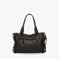 Sac bandoulière en simili cuir grainé à bords bronze