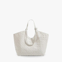 Sac cabas tressé en simili cuir avec pochette