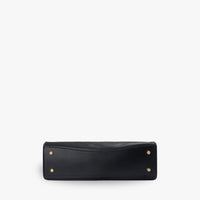 Sac à main en cuir véritable à rabat et fermoir doré