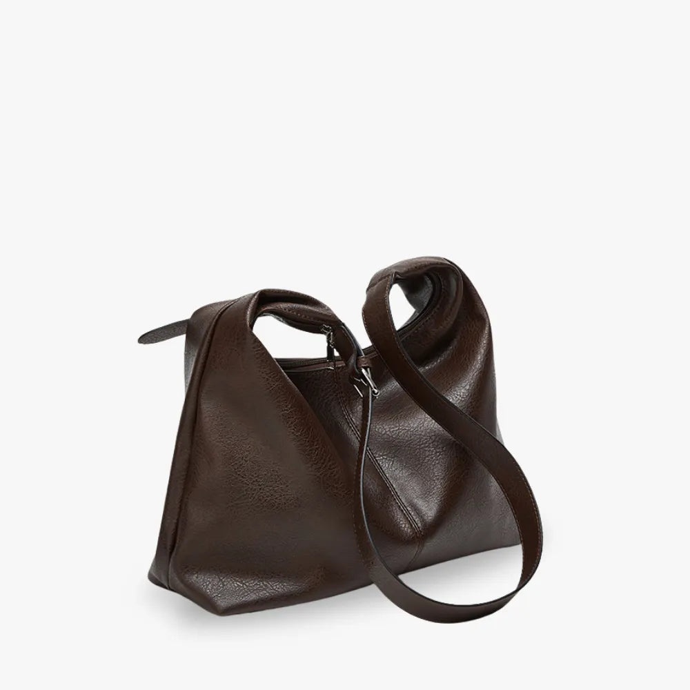 Sac hobo en simili cuir grainé pour ordinateur