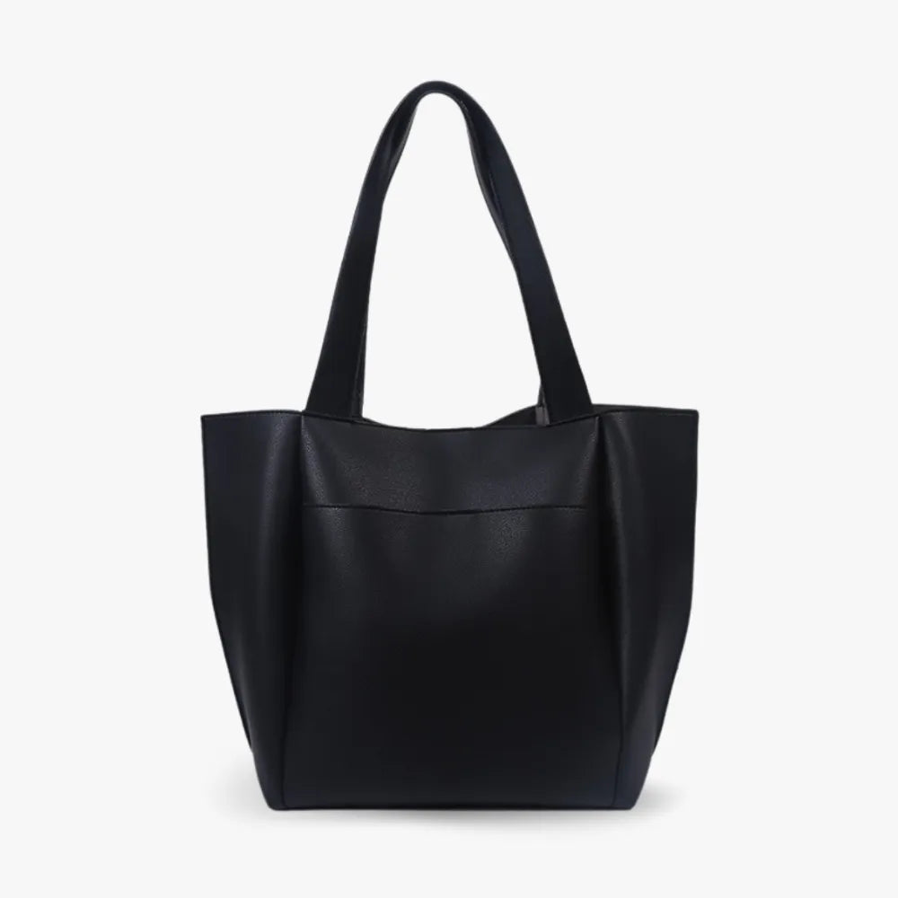 Sac cabas trapèze en simili cuir à anses