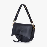 Sac bandoulière vintage en simili cuir avec pompon