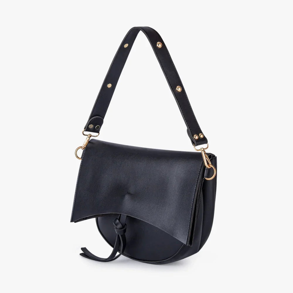 Sac bandoulière vintage en simili cuir avec pompon