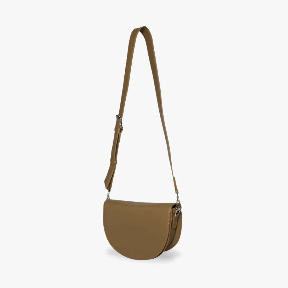 Petit sac bandoulière demi-lune en simili cuir