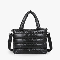 Sac cabas zippé en nylon à bandoulière amovible
