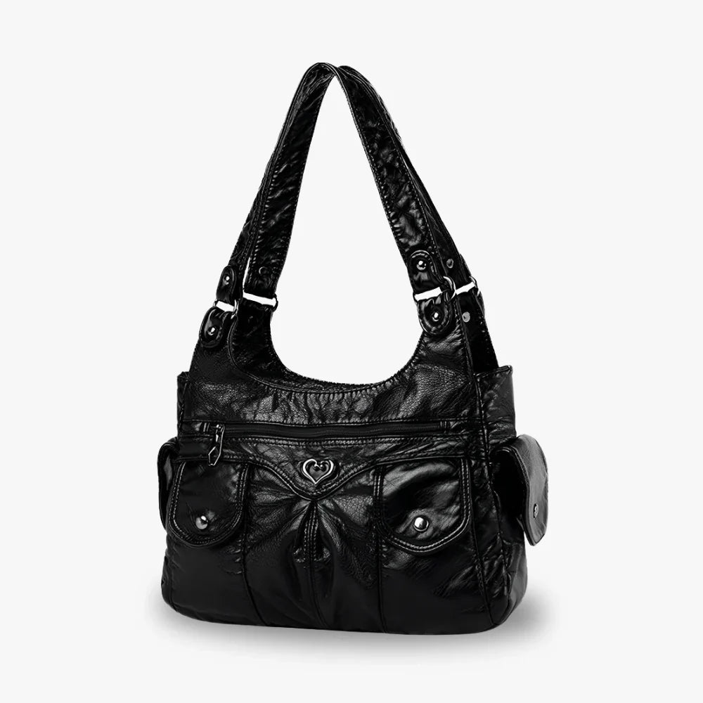 Sac à main en simili cuir à deux compartiments