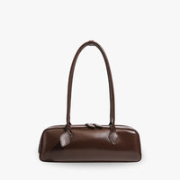Sac à main allongé en cuir véritable brillant