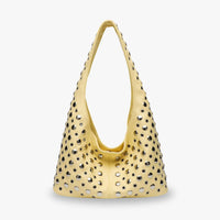 Sac hobo en simili cuir à rivets métalliques