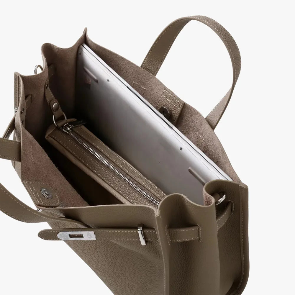 Sac cabas en cuir grainé pour ordinateur 15 pouces