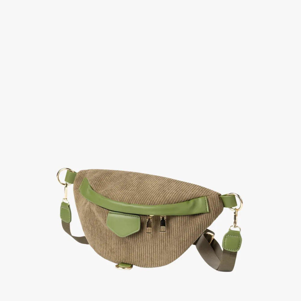 Sac banane en velours côtelé à bandoulière amovible