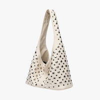 Sac hobo en simili cuir à rivets métalliques