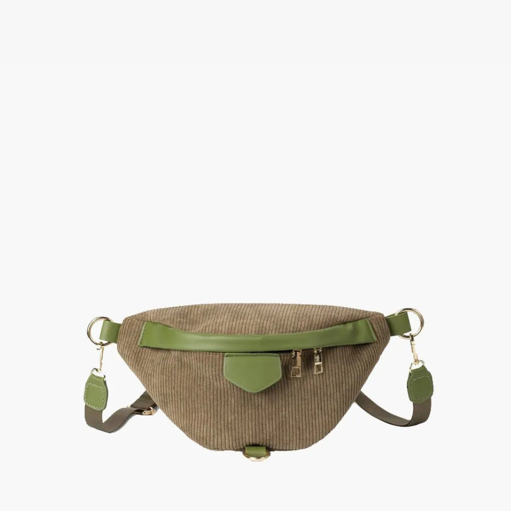 Sac banane en velours côtelé à bandoulière amovible