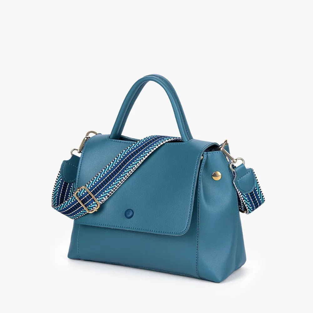 Sac bandoulière en simili cuir à sangle en toile
