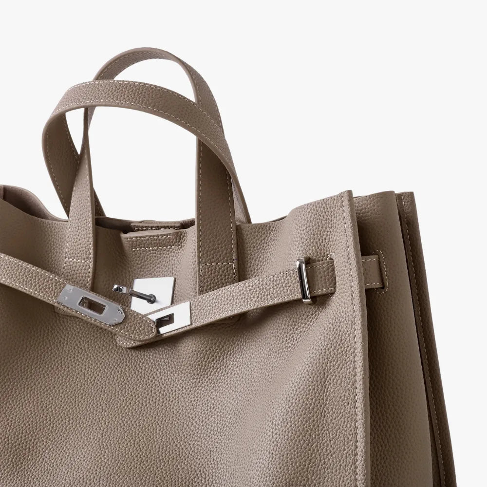 Sac cabas en cuir grainé pour ordinateur 15 pouces