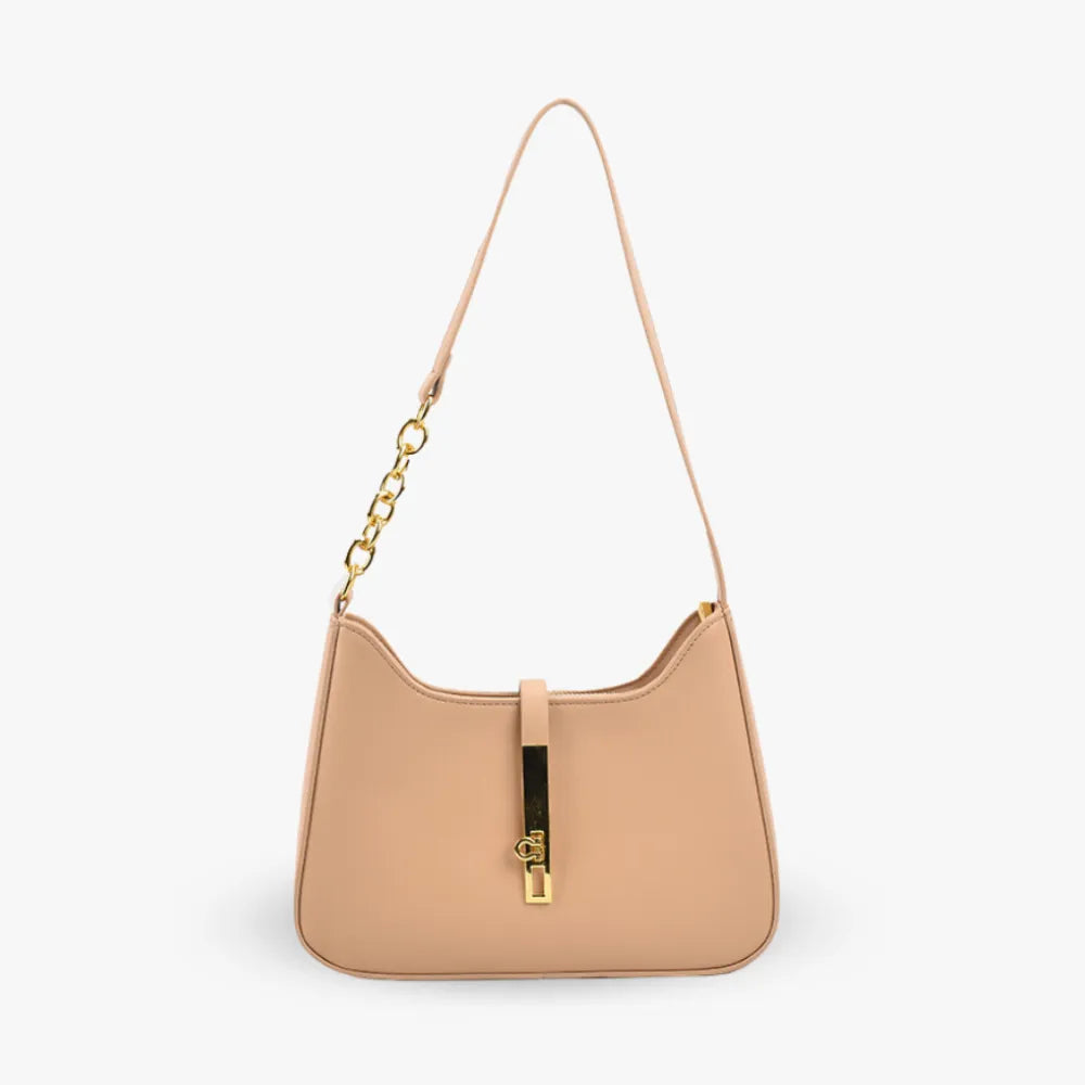 Petit sac à main en simili cuir à anse demi-chaîne