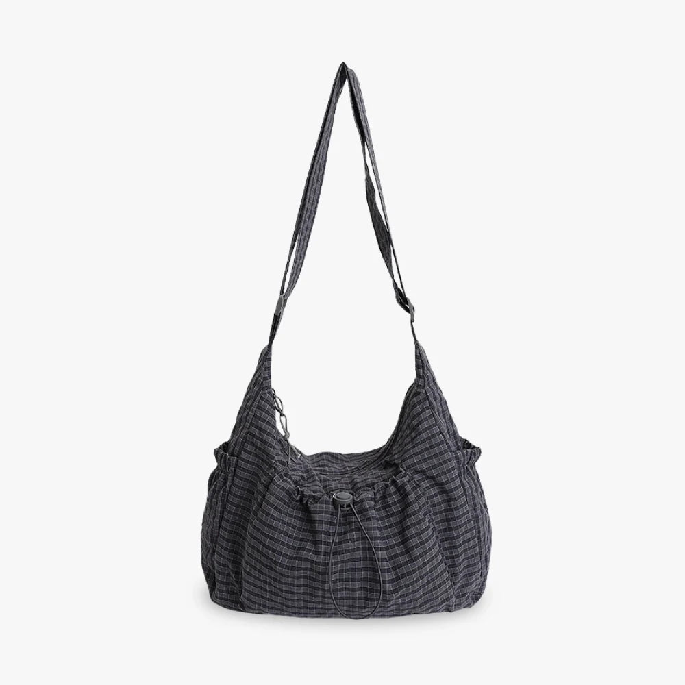 Sac bandoulière à carreaux en nylon