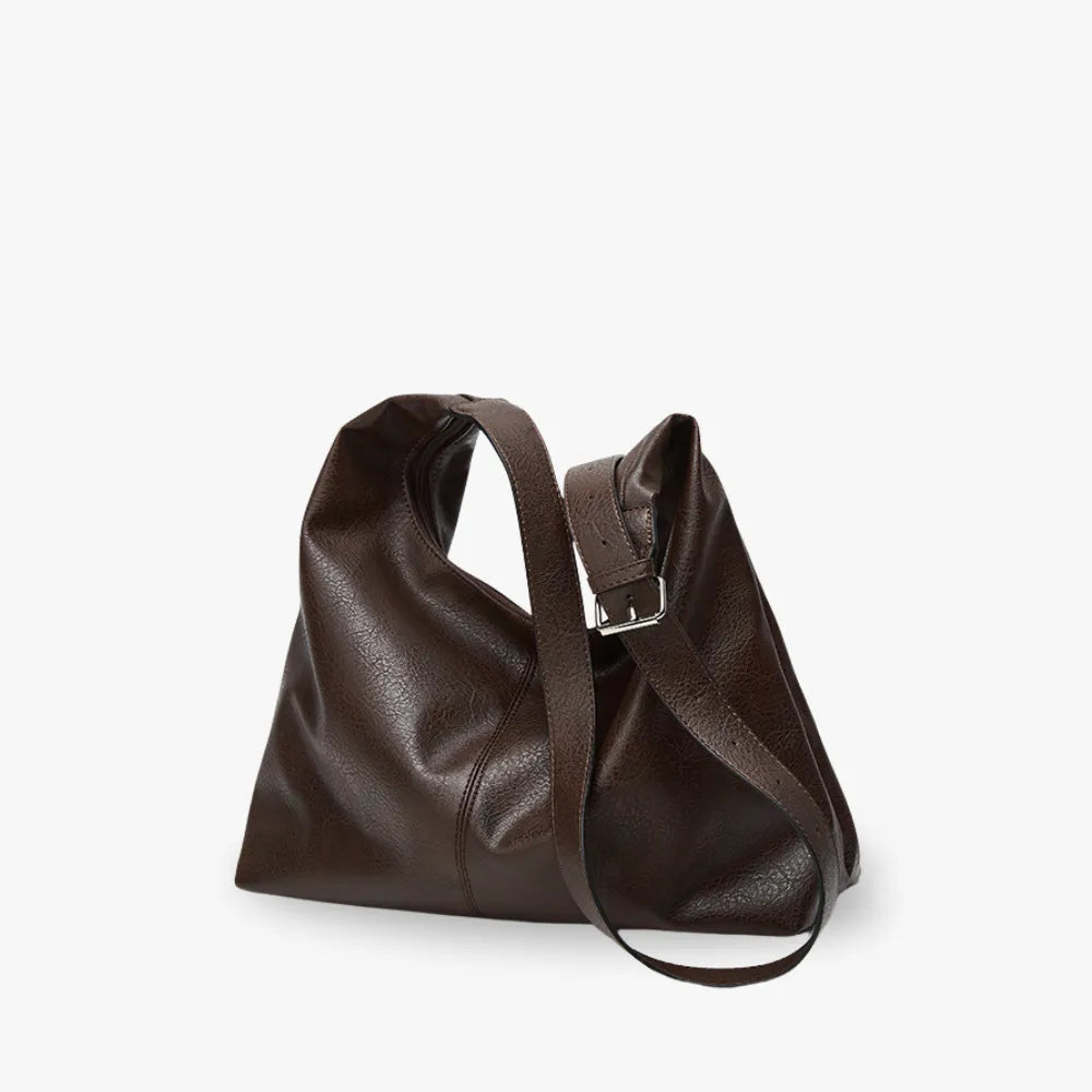Sac hobo en simili cuir grainé pour ordinateur