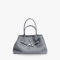 Sac à main en cuir véritable grainé à bandoulière