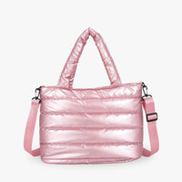Sac cabas zippé en nylon à bandoulière amovible