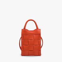 Mini sac à main tressé en simili cuir