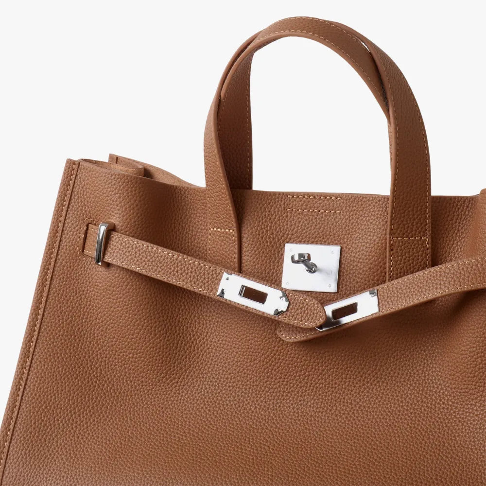 Sac cabas en cuir grainé pour ordinateur 15 pouces