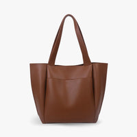 Sac cabas trapèze en simili cuir à anses