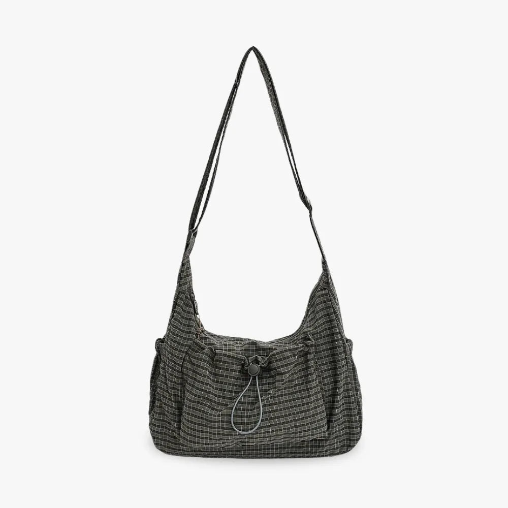 Sac bandoulière à carreaux en nylon