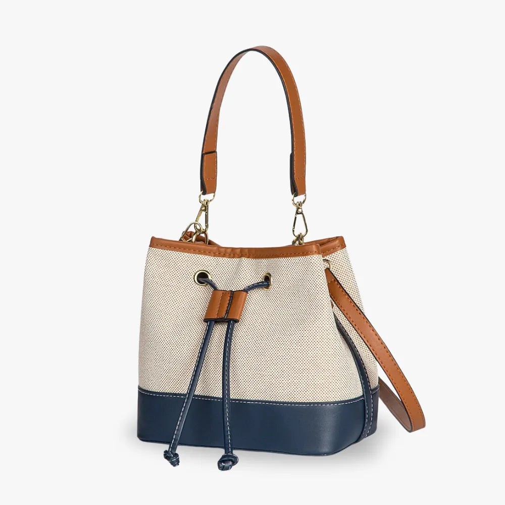 Petit sac seau en toile légère à cordon