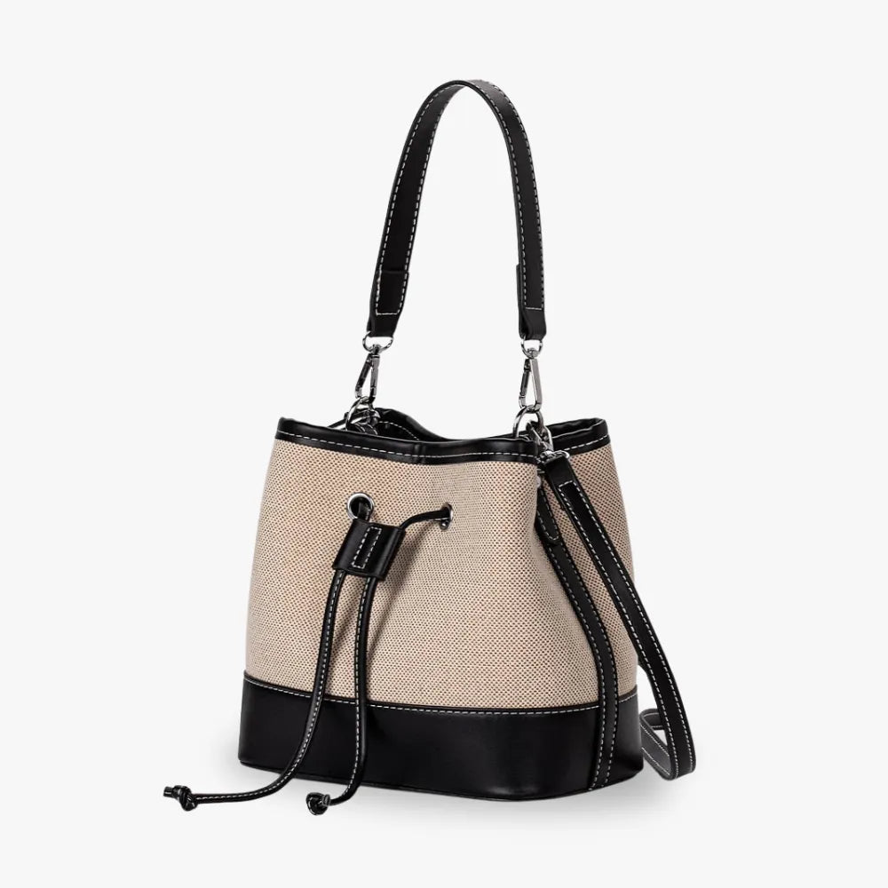 Petit sac seau en toile légère à cordon