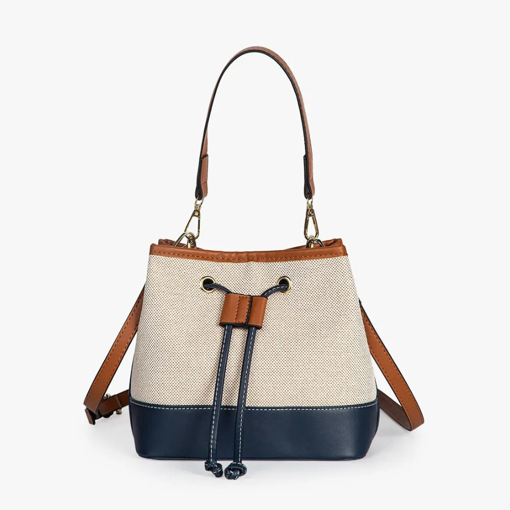 Petit sac seau en toile légère à cordon