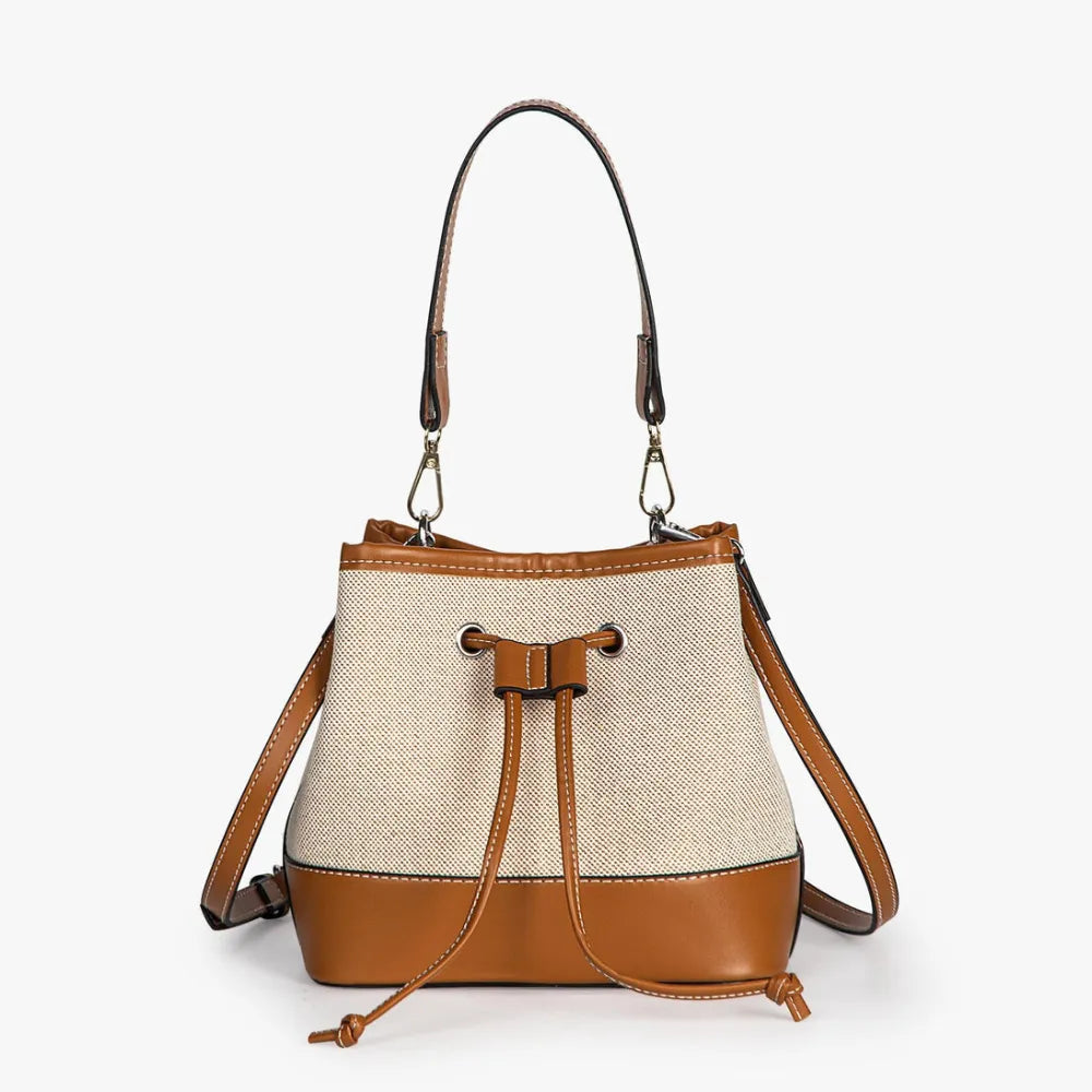 Petit sac seau en toile légère à cordon