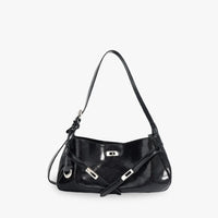 Sac à main coussin en cuir véritable à fermoir tournant